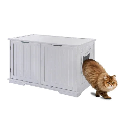 Hidden Cat Litter Box Furniture - X-Large Washroom Bench Enclosure