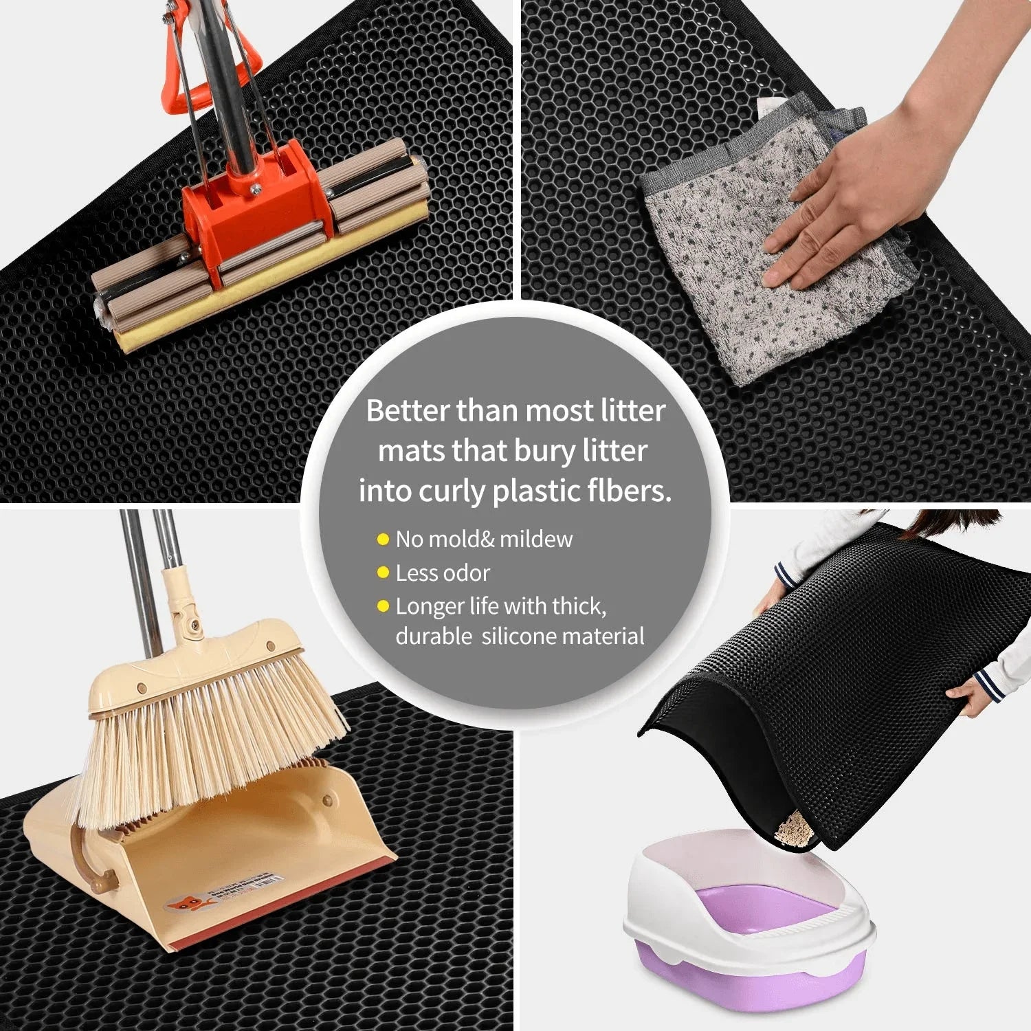 Premium Double Layer Cat Litter Mat - Stop Litter Tracking Forever