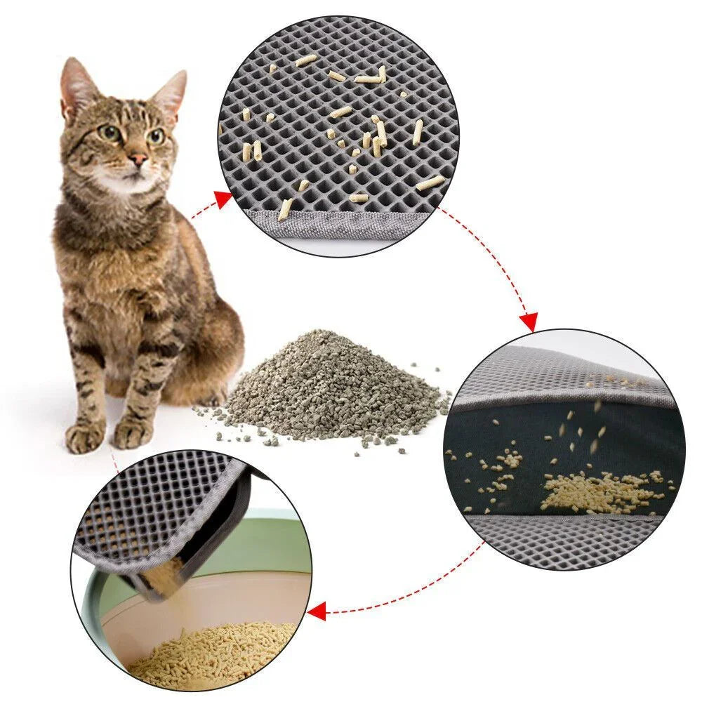 Premium Double Layer Cat Litter Mat - Stop Litter Tracking Forever