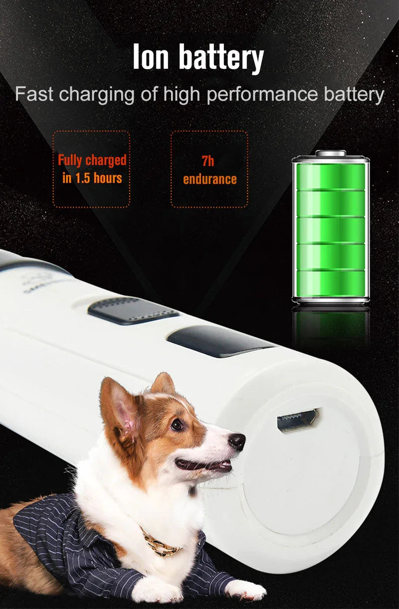 USB rechargeable pet nail trimmer with 1.5 hour fast charging